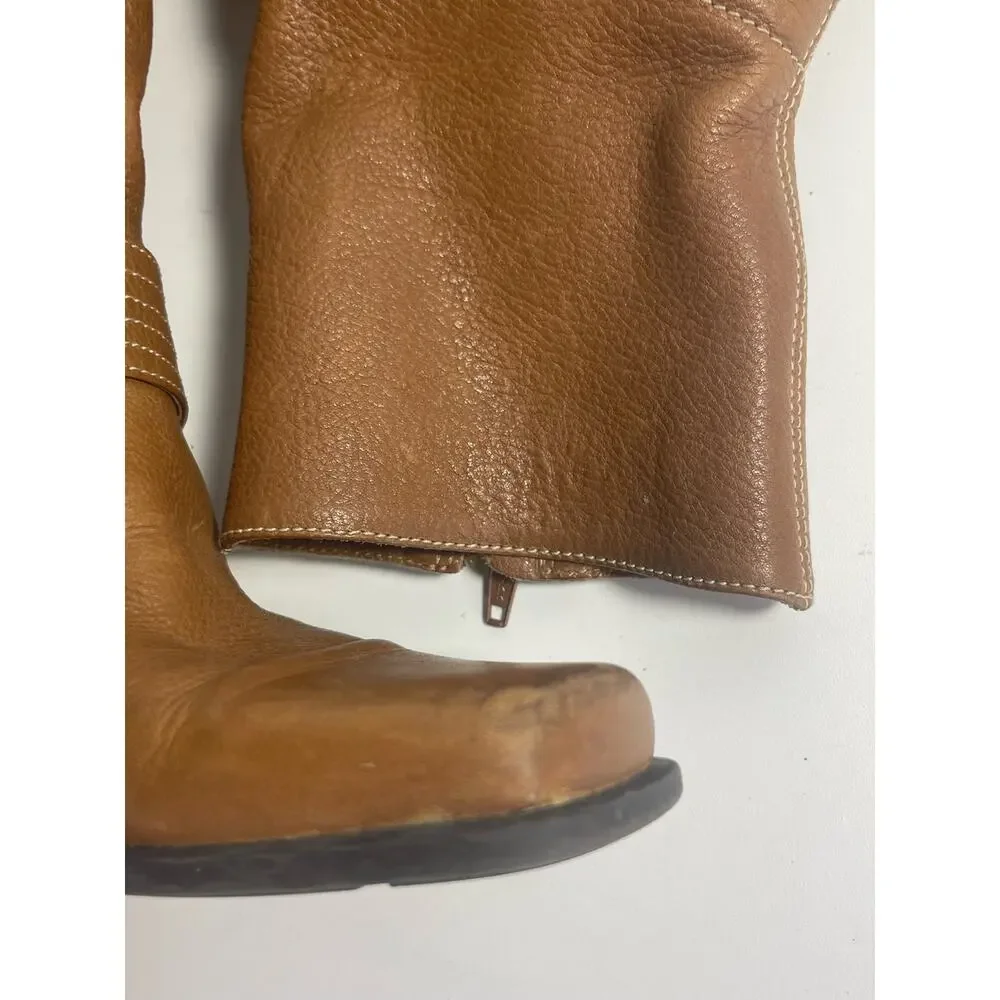 Vintage Etienne Aigner Square Toe Leather Jumper Boots Size 6.5